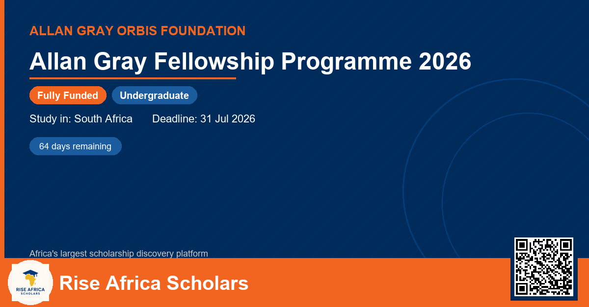 Allan Gray Fellowship Programme 2026 - Rise Africa Scholars