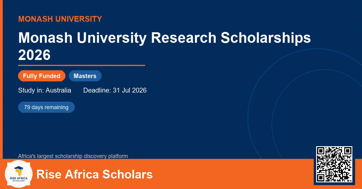 Monash University Research Scholarships 2026 - Rise Africa Scholars